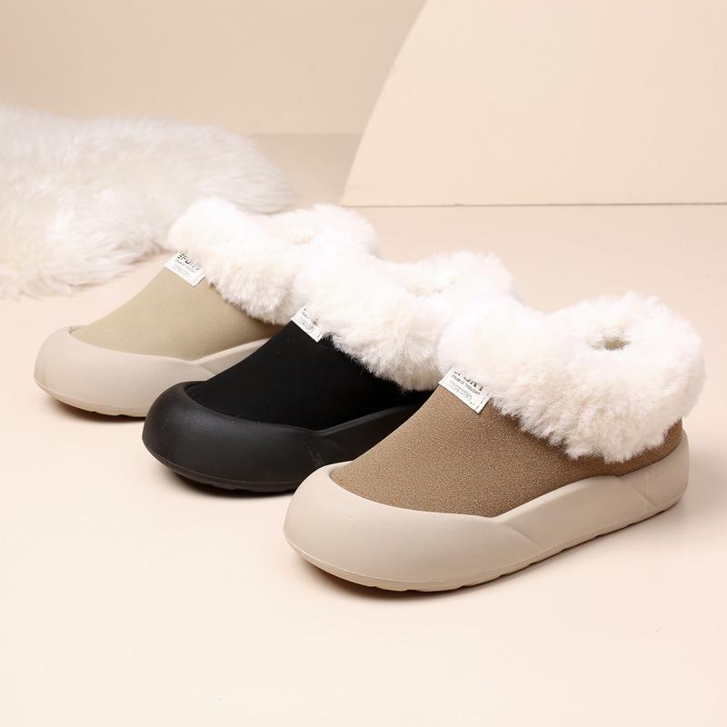 Korean-Style Women's Winter Boots with Fleece Lining Thickened Cotton-Lined Boots Warm Flat-Soled Soft-Sole Casual Women's Cotton Shoes