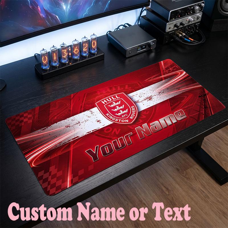 Hull KR Customized Name Text Mouse Pad, Large Desk Mouse Mat Personalized Home Office Present