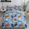 Cartoon Bedding Set Cute Cats Printed 3D Duvet Cover Set Twin Full Queen King Double Sizes Pillowcase Bedclothes Soft Polyester