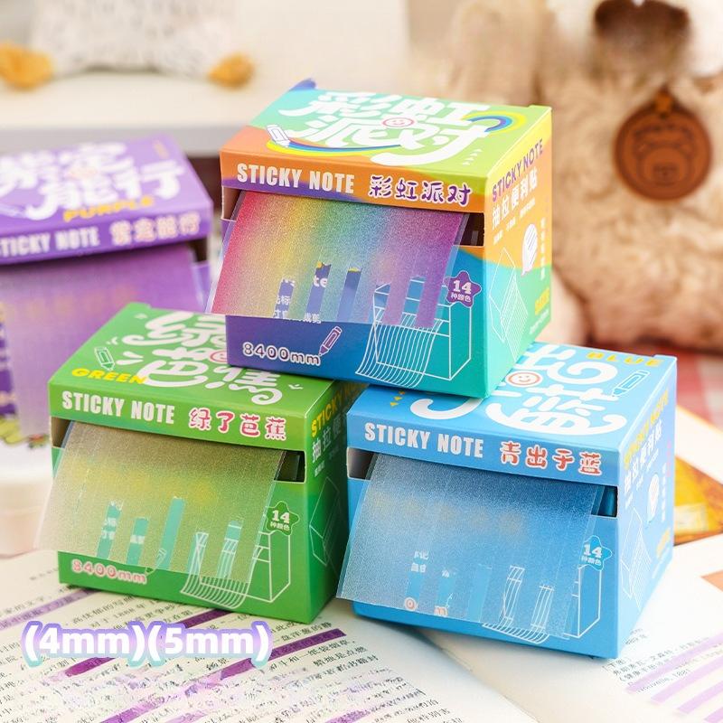 Pull-out Sticky Notes with Fluorescent Error Correction Labels That Can Be Torn Off and Reattached, and Gradient Index Stickers радужный