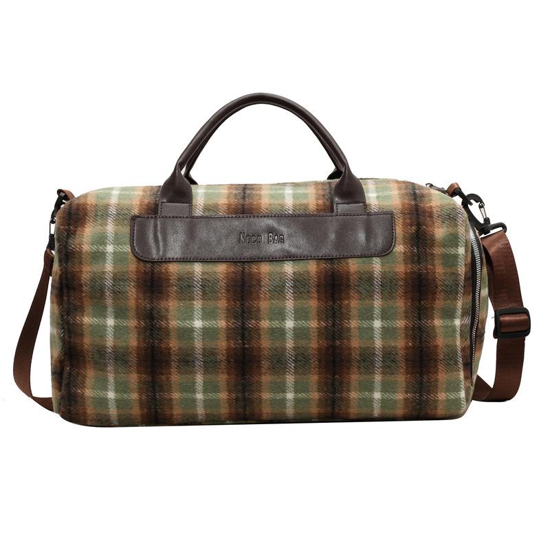 Contrasting Color Fitness Bag for Women Wet and Dry Separation Casual Sports Training Bag with Shoe Warehouse Large Capacity Retro Travel Bag