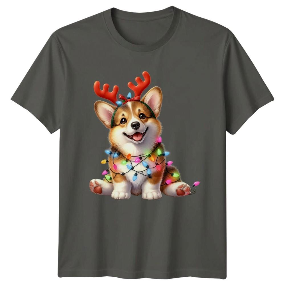 Corgi Christmas Lights Holidays Dogs Unisex Unisex Unisex Graphic Tee S