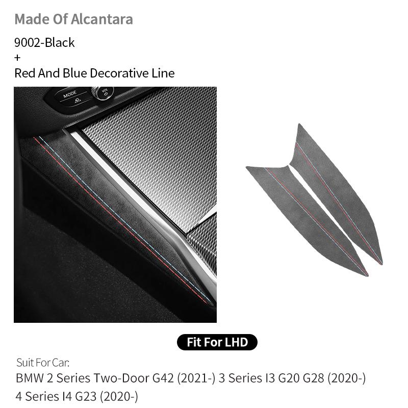 For BMW 2er Two-Door G42 3er I3 G20 G28 4er I4 G23 Center Console Side Trim Sticker Made of Alcantara Car Interior Accessories rlpf46