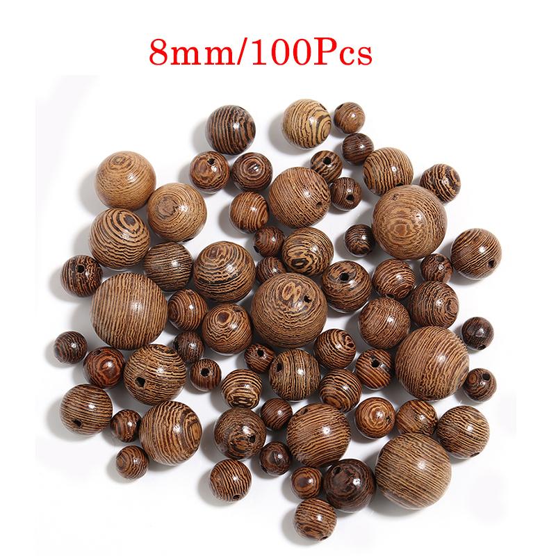 20-100Pcs Natural Cylindrical Wood Beads For Bracelets Making Spacer Round Wooden Beads DIY Handmade Necklace Charm Accessories