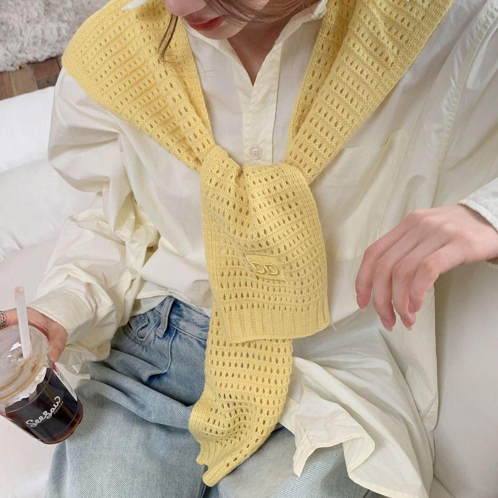 Șal Tricotat Călduros Culoare Solidă Șal din Lână Accesorii Vestimentare de Modă Unisex