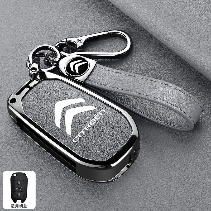 Leather Car Key Holder Car Keychain Bag Organizer Car Key Case For Citroen C1 C2 C3 C4 C5 C6 C8 C4L C3L C3-XR PICASSO Aircross