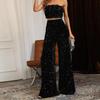 Women's Waist-Slimming Sequin Wide-Leg Pants - Summer Fashion, European & American Style