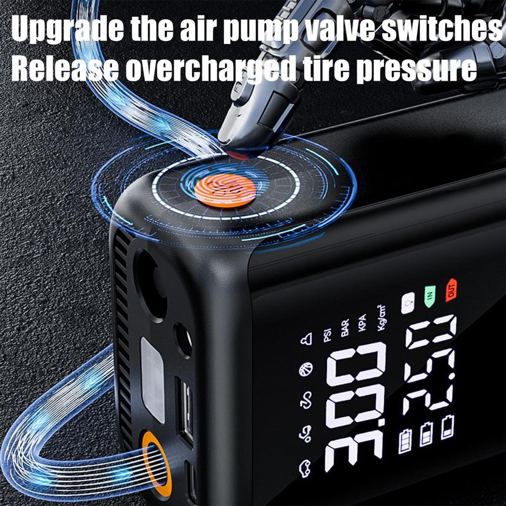 Tire Inflator Portable Compressor-Cordless Electric For Car | Auto With Digital Pressure Gauge | Electric Vehicle Inflation Accessories