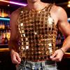 Metallic Mirror Tile Body Jewelry Top Open Grid Styling Accent for Festival Party Clubwear and Stage Styling Looks