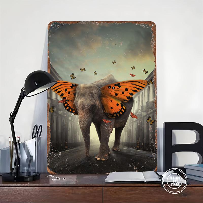 Fantastic Elephant Poster Customized Wall Art Vintage Metal Signs Retro Tin Plaque for Man Cave Coffee Bar Accessories Wand Deko