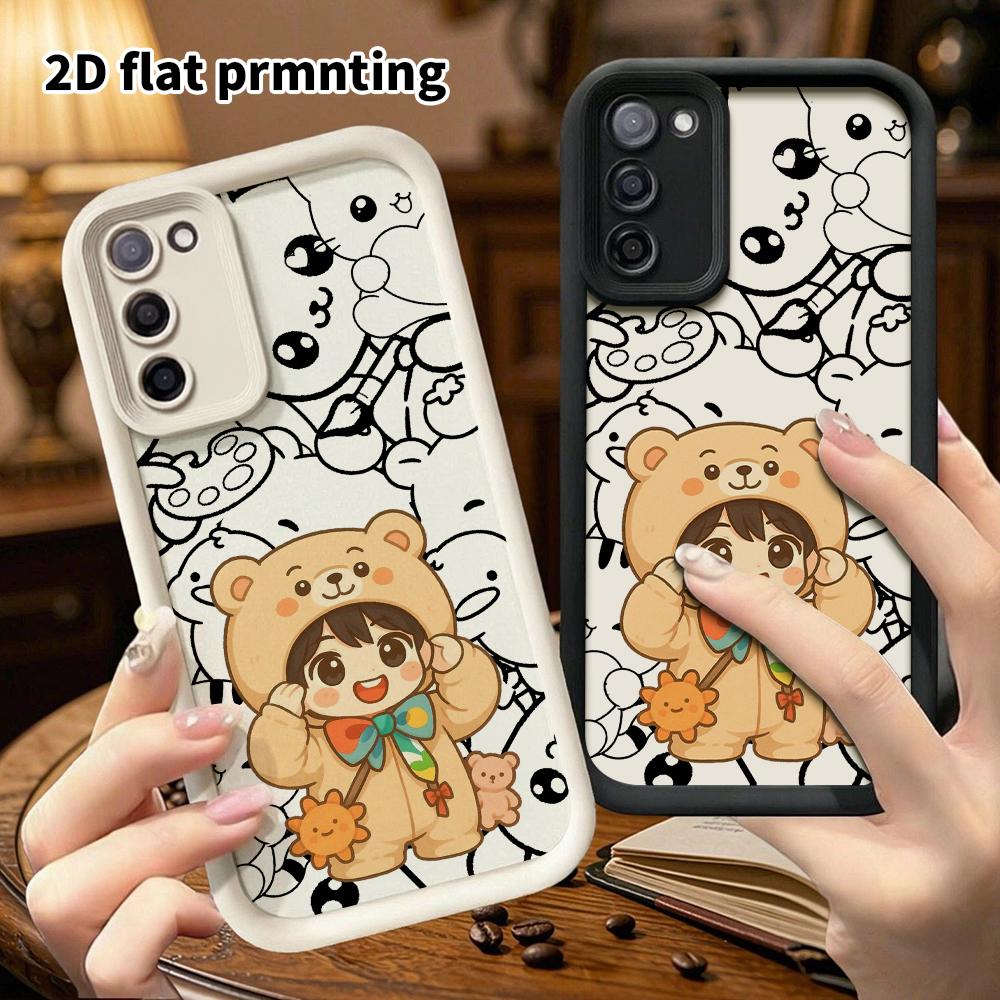 Phone case: 2D flat, suitable for Samsung Galaxy A34 A35 M05 M06 S20 S22 S21 FE Plus 5G protective cases, bear onesie, perfect Christmas and Halloween