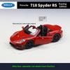AKEZM1 WELLY 1:36 Porsche 718 Spyder RS Convertible Alloy Die-cast Model, Officially Licensed Detailed Roadster Replica for Collectors