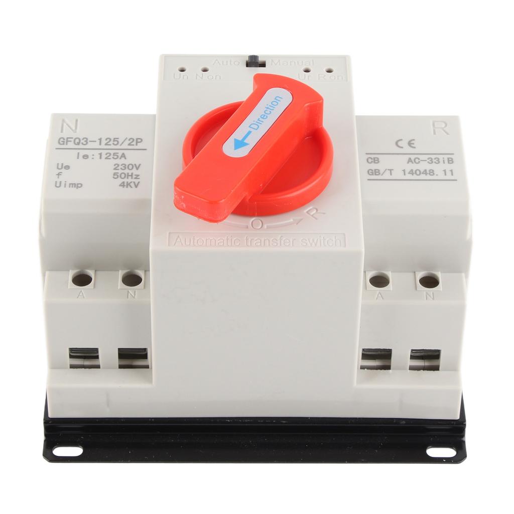 AC230V 125A Mini Dual Power Automatic Transfer Switch ATS 2P Generator Transfer Changeover Switch