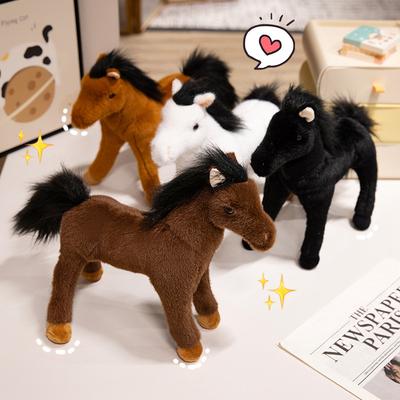 New Simulated Horse Plush Toy Pony Doll Zoo Event Gift Family Ornaments Children's Gift