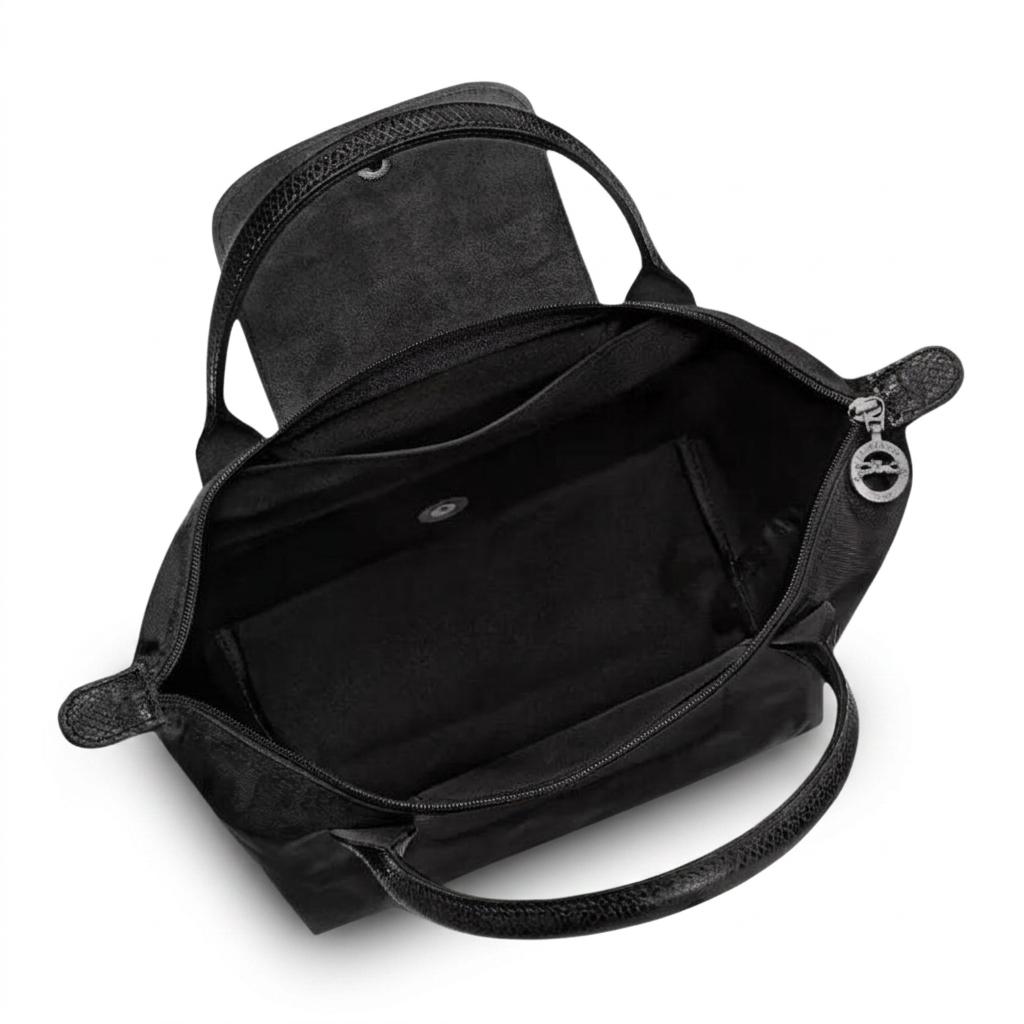 Longchamp Le Pliage Silver Hardware Foldable Round Handle Nylon Dumpling Tote Bag Regular Women tote bags Black 1621979001