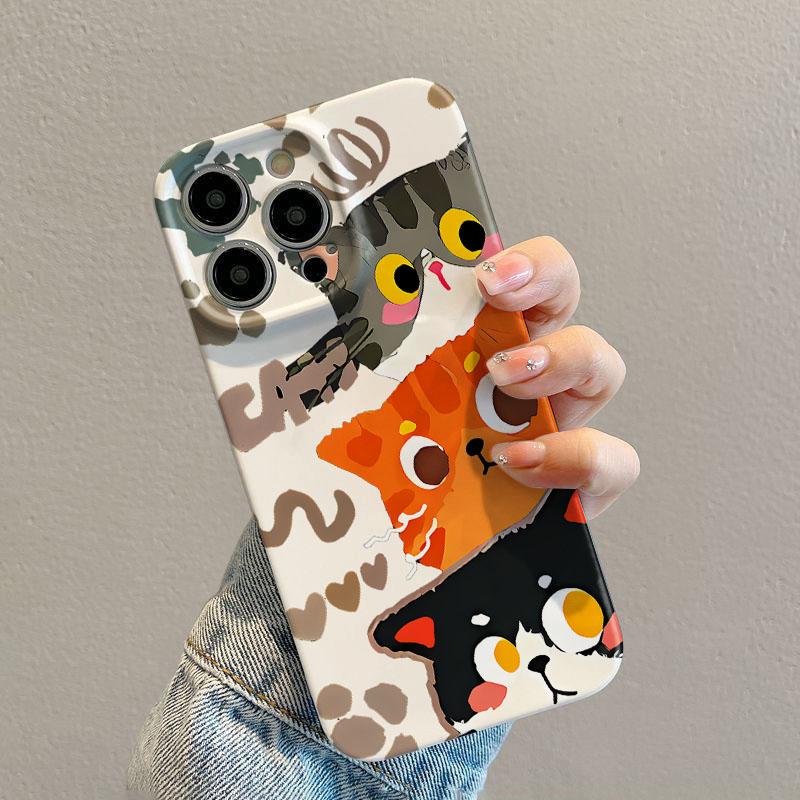 Cute Fat Cat Phone Case for Samsung Galaxy S20 S21 S22 S23 S24 S25 FE Plus Note20 Ultra 4G 5G Glossy Film Hard PC Cover