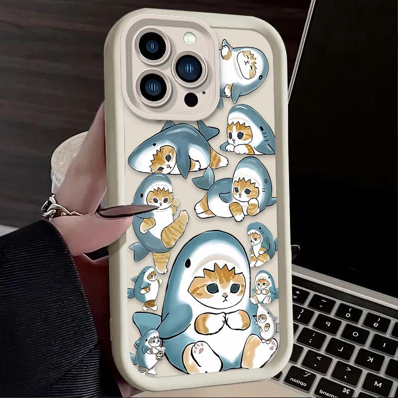 Cartoon Mofusand Cat Phone Case for iPhone 17 Air 16 16E 15 14 13 12 11 Pro Max X XS X S Max XR SE 2020 SE4 7 8 Soft Back Cover