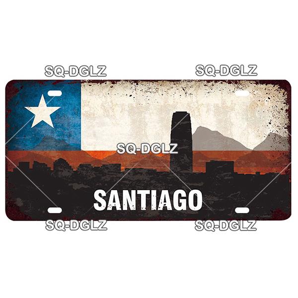 [SQ-DGLZ] Famous City License Plate Metal Sign Vintage Plaque Country Tin Sign Wall Decor Bar Decor Travel Poster