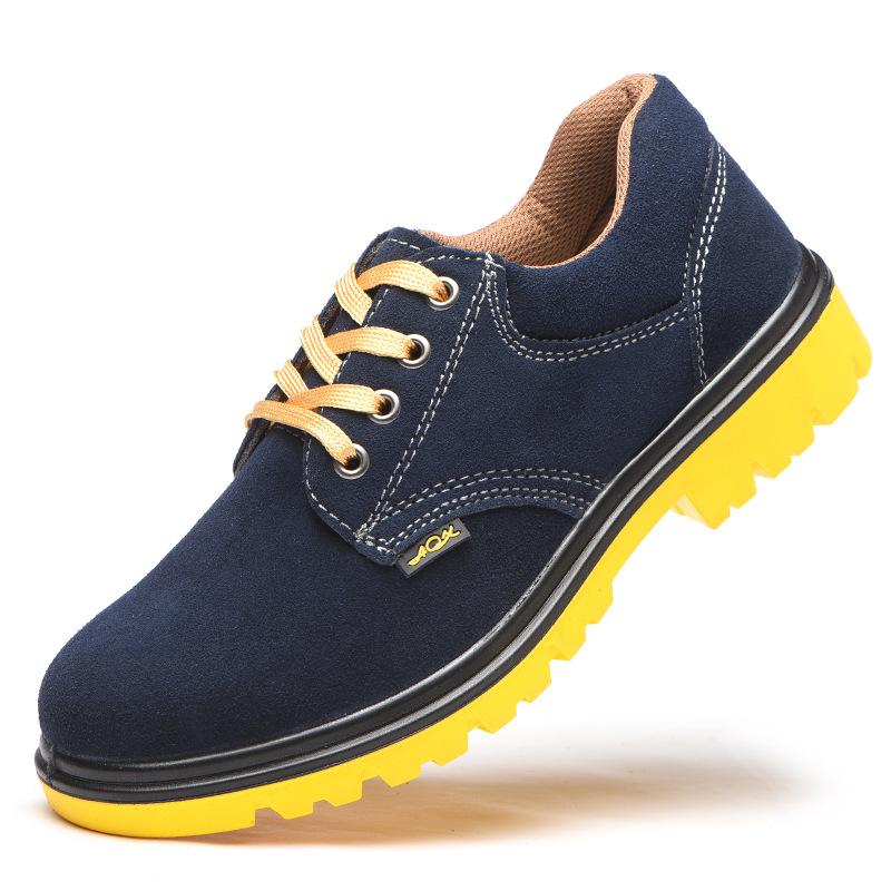 Labor Protection Shoes Anti-Smashing and Anti-Penetration Suede Cowhide Wear-Resistant Oil and Acid Resistant Lightweight Welder Safety Work Shoes