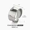 LATS Multiple Styles Stainless Steel Geometric Texture Wide Rings for Women Men Irregular Gold Wedding Ring Punk Jewelry