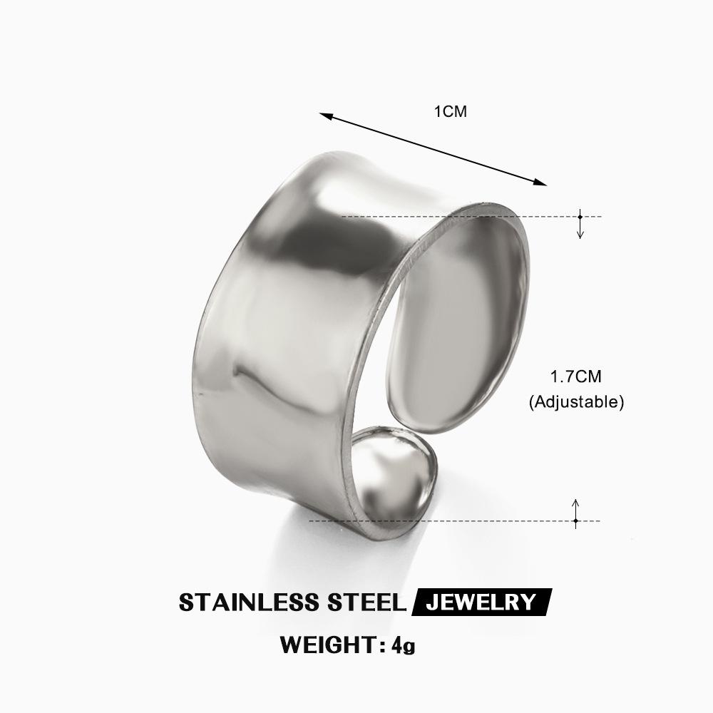 LATS Multiple Styles Stainless Steel Geometric Texture Wide Rings for Women Men Irregular Gold Wedding Ring Punk Jewelry