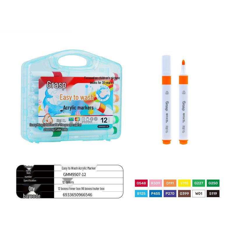 

Master Marker Washable Double-Ended Acrylic Color Pens: Stackable, Non-Bleeding, Soft/Hard Tips for Kids