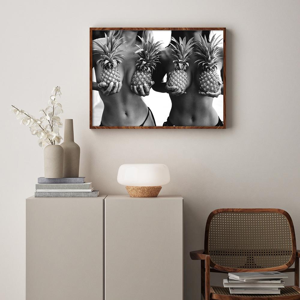 Girl Yacht Artistic Photos Black And White Poster Print Woman Sexy Seaside Nude Photography Wave Canvas Painting Room Home Decor