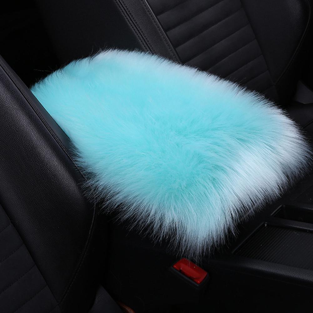 Faux Fur Car Plush Armrest Cover Auto Center Arm Rest Console Pad Wool Cushion Protector Universal Auto Car Interior Accessories