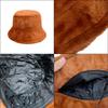 Winter solid color imitation rabbit hair bucket hat women's plate versatile bucket hat thickened plush warm plush basin hat