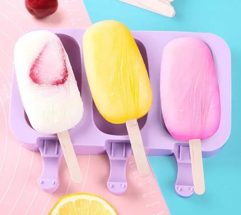 Silicone Ice Cream Mold Reusable Popsicle Moulds Cartoon Animal Mold Jelly Fruit Ice Cream Mold Summer Kitchen Accessories
