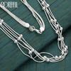 925 Sterling Silver 18-inch Snake Chain Bead Fashion Necklace Wedding Jewelry