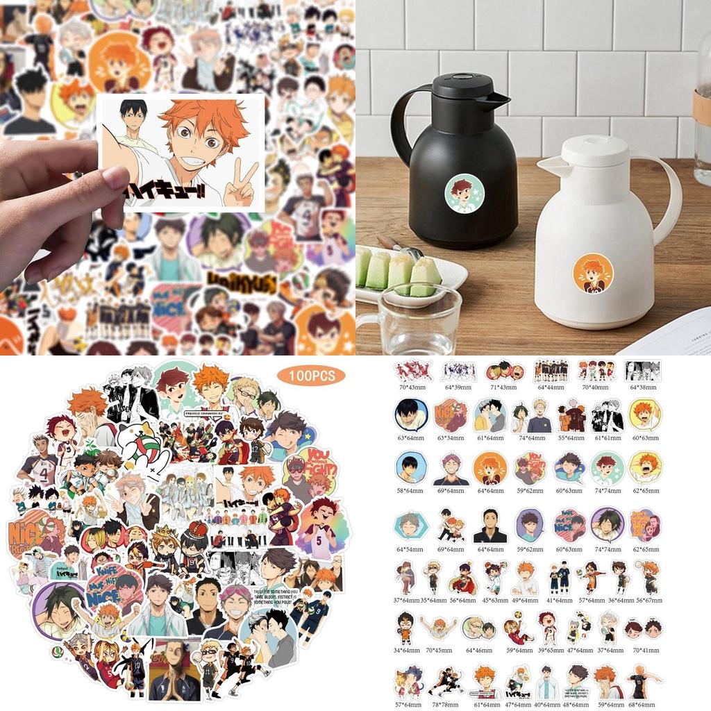 Unique 100pcs Japanese Anime Haikyuu!! Graffiti Stickers Perfect For Laptops And Suitcases