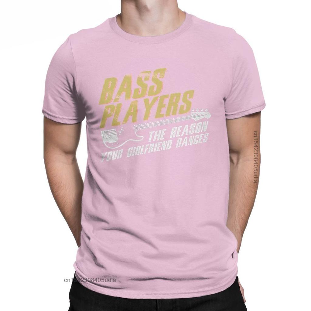 Men Bass Players Dances Graphic T Shirts Music Guitar Pure Cotton Tops Casual Crew Neck Tee Shirt for Men Printed T-Shirt