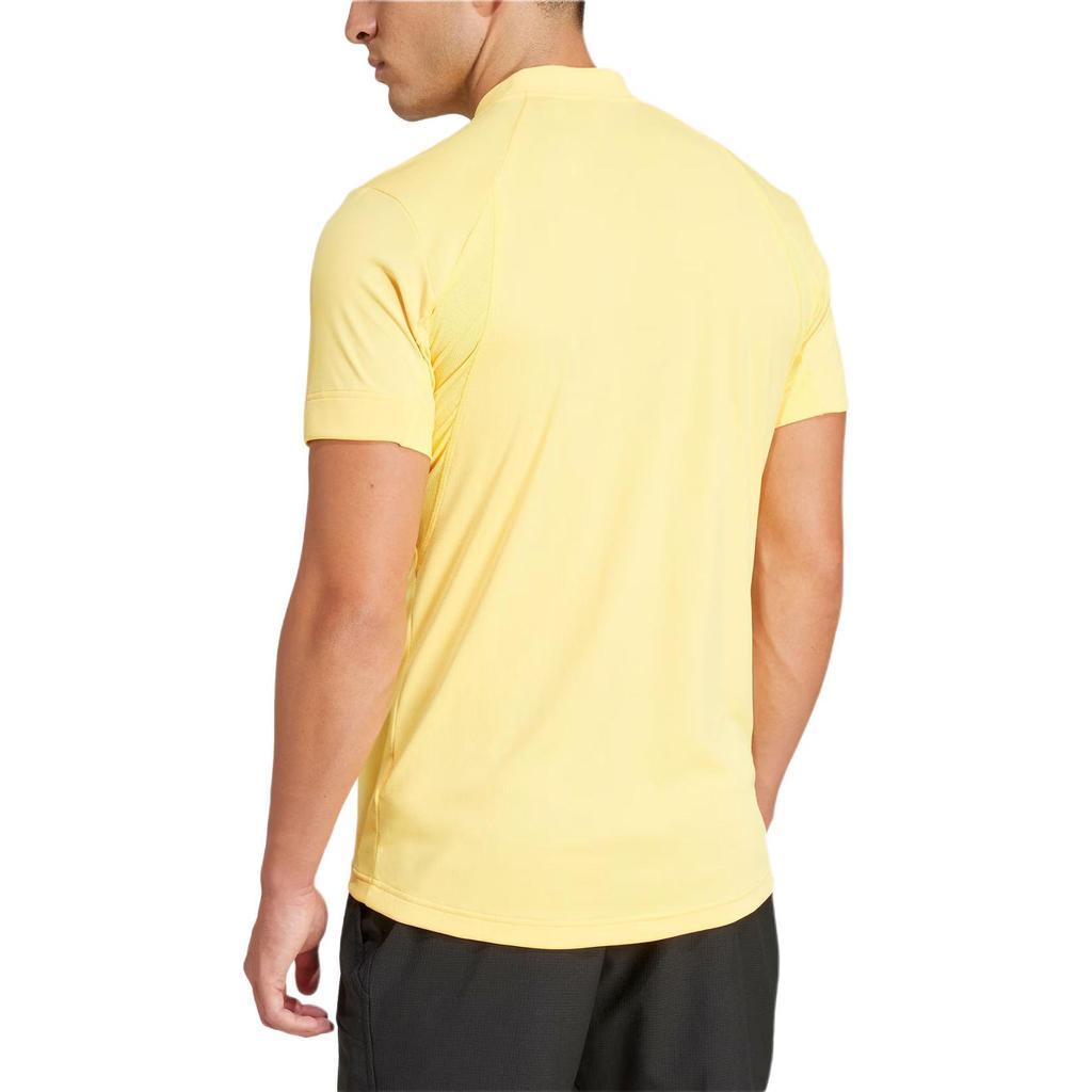 adidas Heat.Rdy Pro Freelift Henley Colorblock Casual Outdoor Sports Crew Neck Pullover Short Sleeve T-Shirt Men Tops Bright-Yellow IS8969