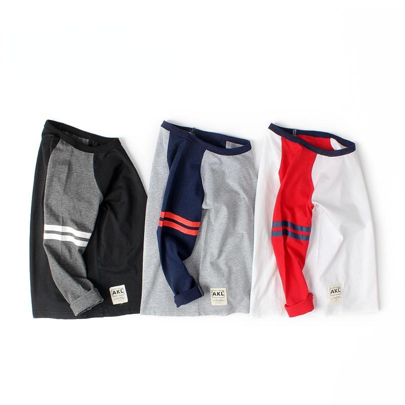 Spring and Autumn Children's Clothing Children's T-shirt Boys Long Sleeve Sweater Cotton Round Neck Long Sleeve Bottoming Shirt
