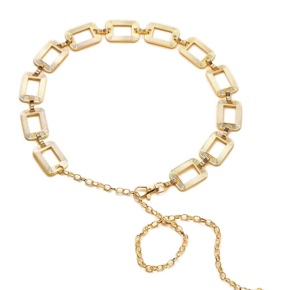 Hollow Out Body Link Belts Metal Body Chains Jewelry Casual Waist Chain Belt for Jeans Dress