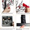 Christmas Cardinal Tree with Lights Light Up Holiday Atmosphere Decor Easy Assembly for Yard Pathway Garden Xmas Party Decoratio