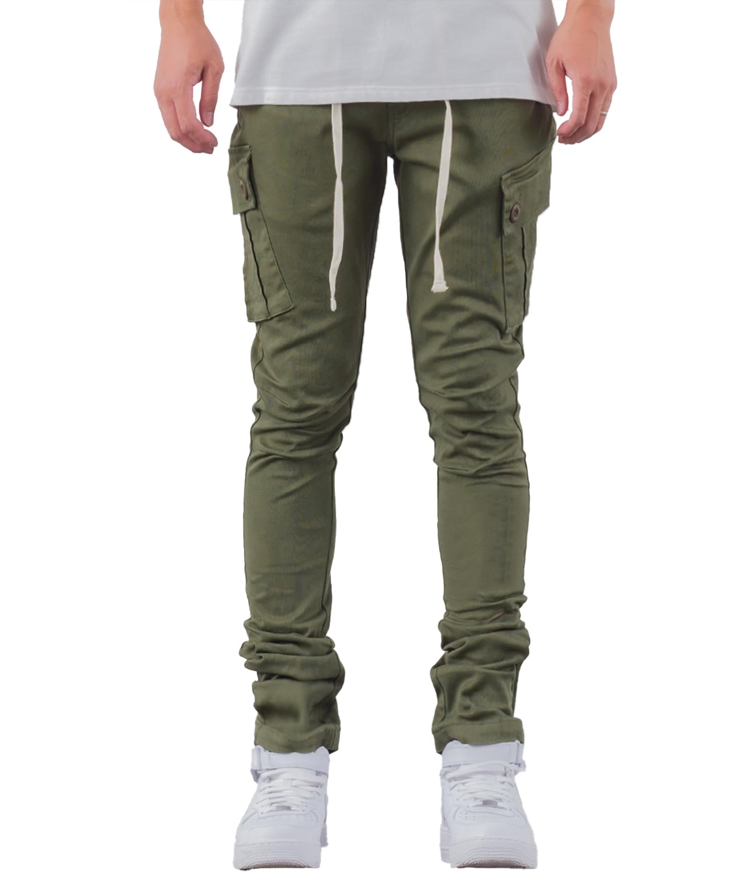 

Улучшает мужские брюки карго цвета хаки зауженного кроя