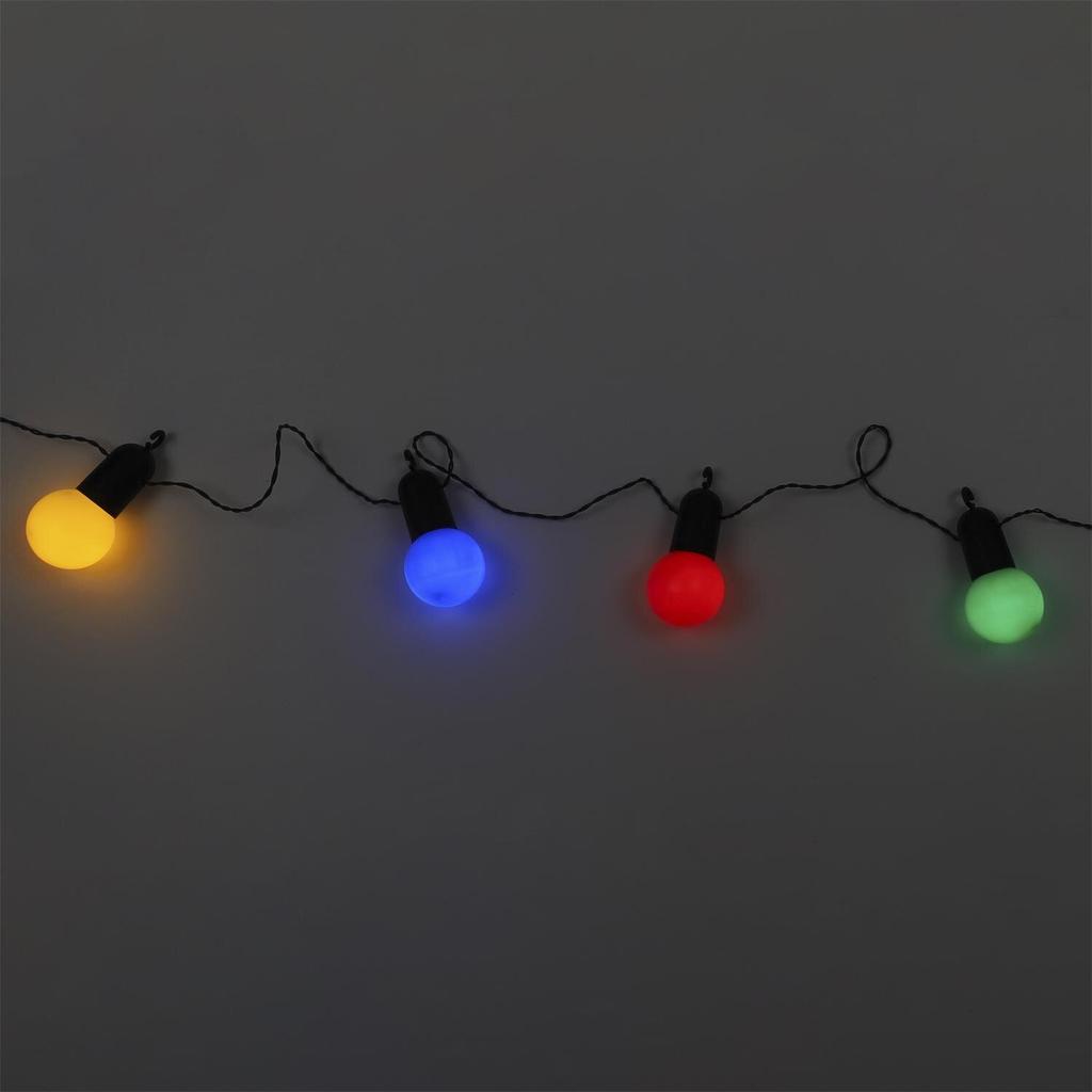 Garden Garland 20 Led Color Bulbs, Mains Powered