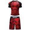 2 PCS Sports Suit Bjj Jiu Jitsu Gi Rashguard+MMA Shorts Muay Thai Pants Cool Boxing Grappling Wear Gym Fitness Running Clothes