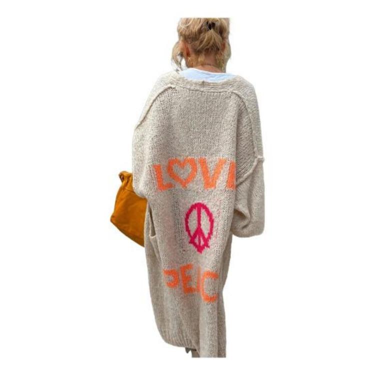 

Elegant Women Cardigan Sweater Jacket Solid Color Long Sleeve Lightweight Thermal Knit Coat for Casual Daily Work Shopping Wear M абрикосовый