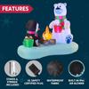 JOYFY 6 FT Long Christmas Inflatable Polar Bear and Penguin with Campfire Decoration for Xmas Party Christmas Decoration