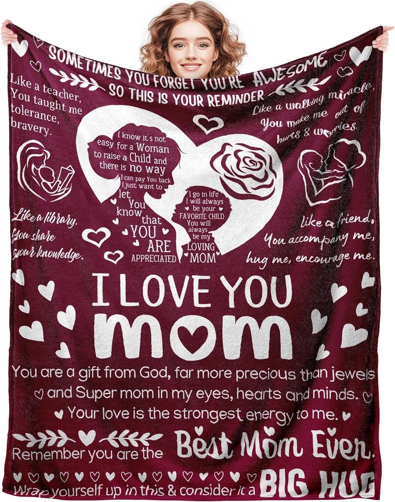 Soft Flannel Throw Blanket for Mom  Perfect Gift for Mothers Day Birthday Christmas   x