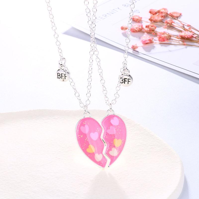 Cross-border Kids' Cartoon Sweet Alloy Best Friends Necklace Set
