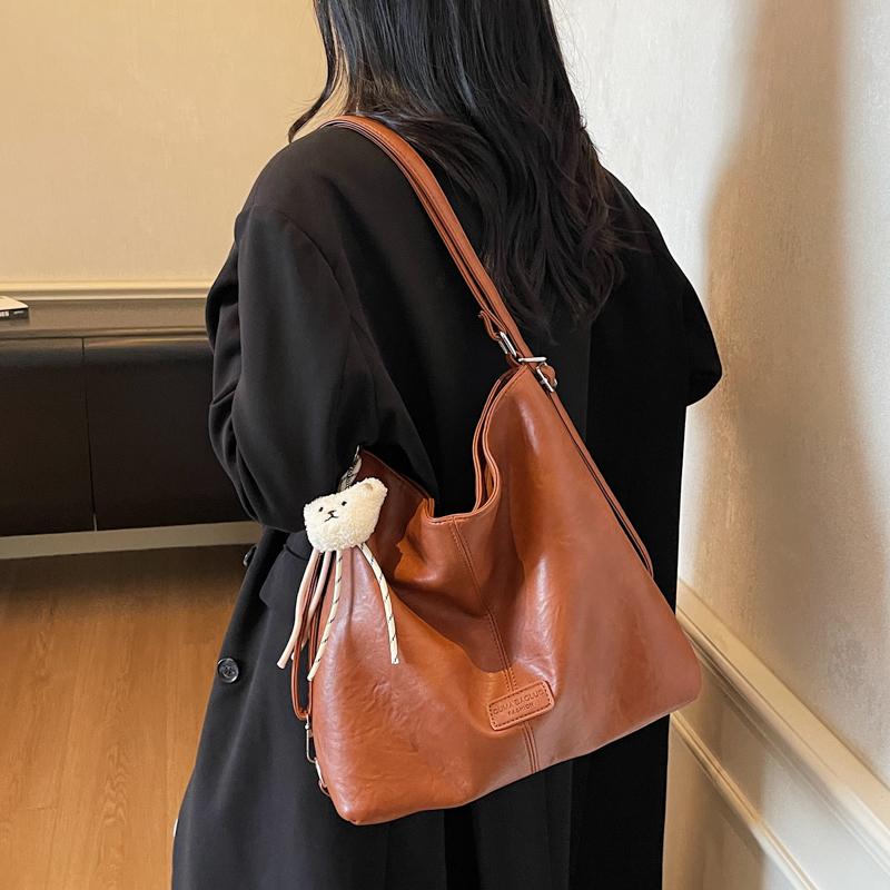 Vintage Shoulder Bag Soft Leather Women's Large Capacity Tote Bag