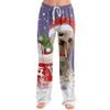 Women's Christmas Print Casual Pants with No Pockets for Holiday Wear