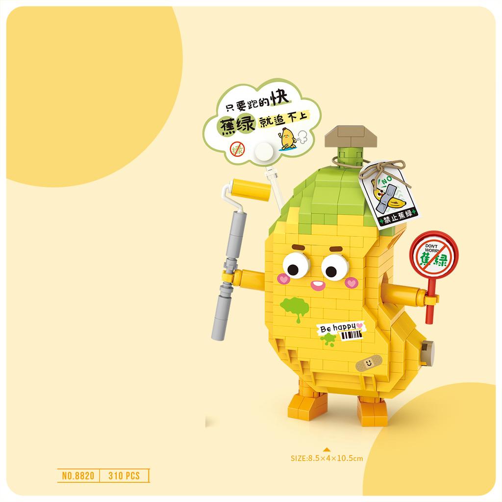 Creative Nanobrick Cartoon Fruit Micro Diamond Block Avocado Peach Orange Banana Building Brick Educational Toy For Kids Gifts