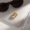 Yori Stainless Steel Fashion Flower Open Ring for Women High Quality Temperament Premium Waterproof Jewelry