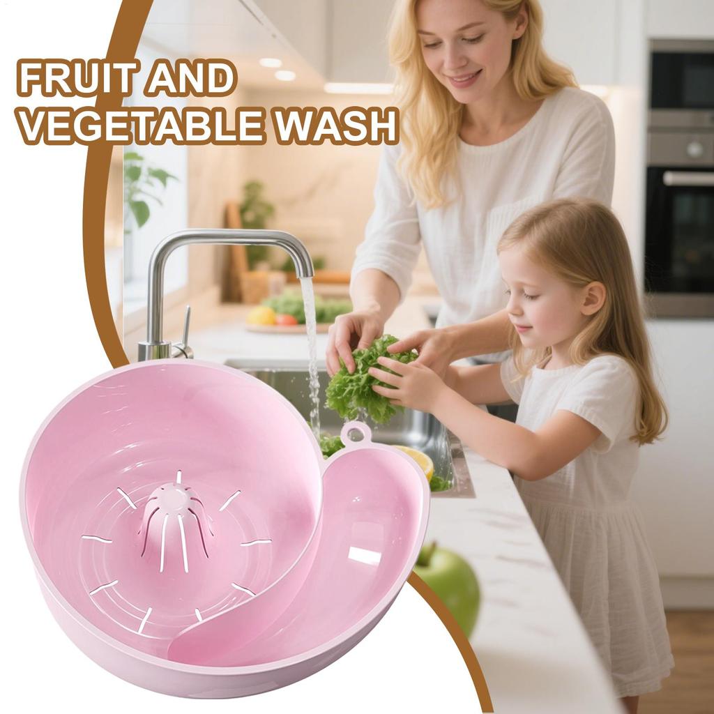 Rotating Drain Basket for Fruit Animal-Inspired Kitchen Drain Basket Food Container Veggie Washer Strainer Bowl Fruit Colander