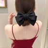 New Korean Black Bow Hair Tie Scrunchies Women Elegant Silk Elastics Hair Band Ponytail Hold Headdress Hair Accessories